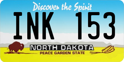 ND license plate INK153