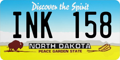 ND license plate INK158