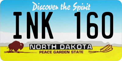 ND license plate INK160