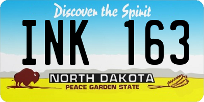ND license plate INK163