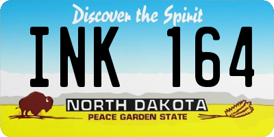 ND license plate INK164