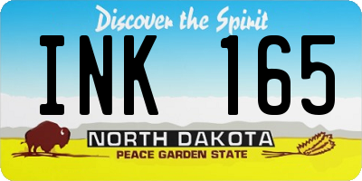 ND license plate INK165