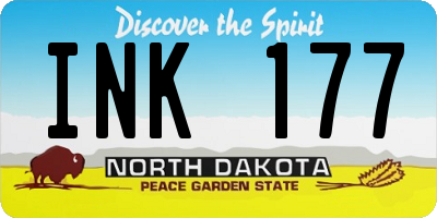 ND license plate INK177