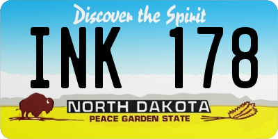 ND license plate INK178