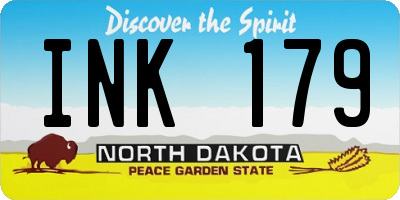 ND license plate INK179
