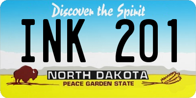 ND license plate INK201