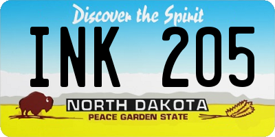 ND license plate INK205