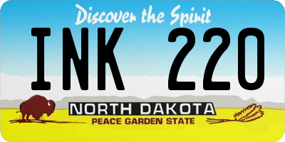 ND license plate INK220