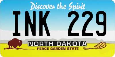 ND license plate INK229