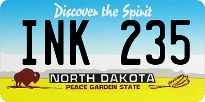 ND license plate INK235