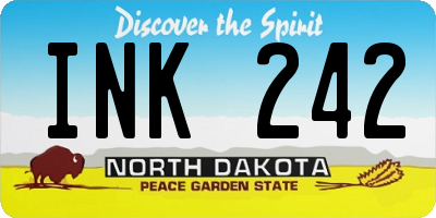 ND license plate INK242