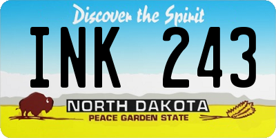ND license plate INK243