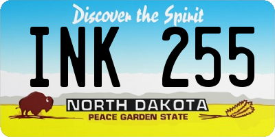 ND license plate INK255