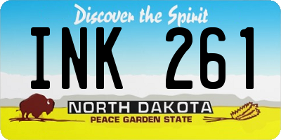 ND license plate INK261