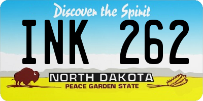 ND license plate INK262