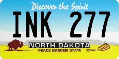 ND license plate INK277