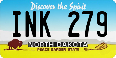 ND license plate INK279