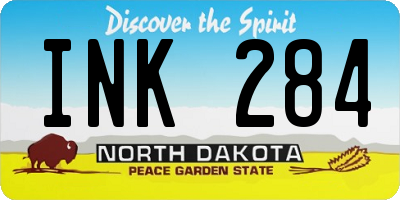 ND license plate INK284