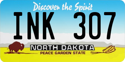 ND license plate INK307