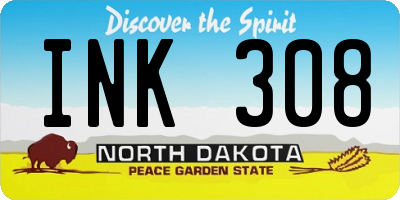 ND license plate INK308