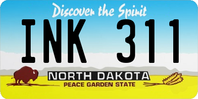 ND license plate INK311