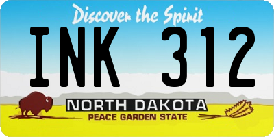 ND license plate INK312