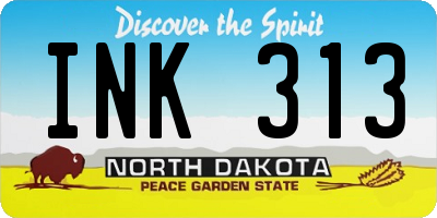 ND license plate INK313