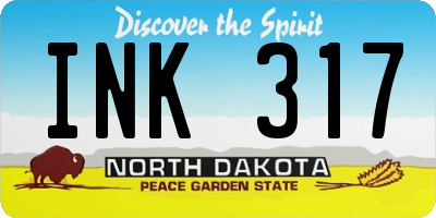 ND license plate INK317