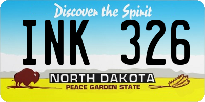 ND license plate INK326