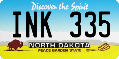 ND license plate INK335