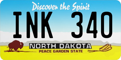 ND license plate INK340