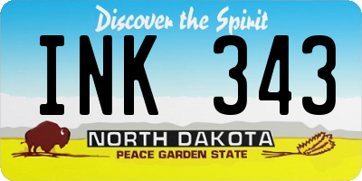 ND license plate INK343