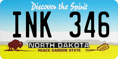 ND license plate INK346