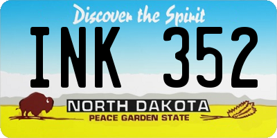 ND license plate INK352