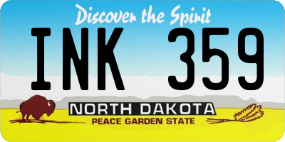 ND license plate INK359