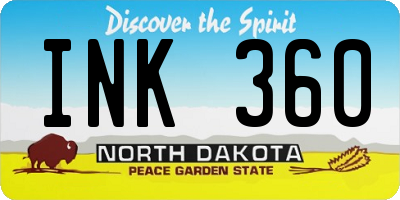 ND license plate INK360