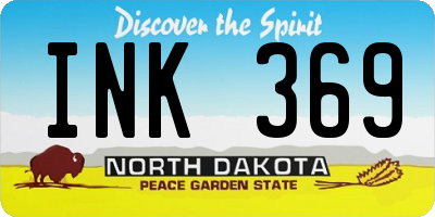 ND license plate INK369