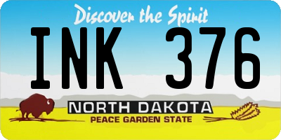 ND license plate INK376