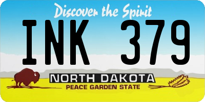 ND license plate INK379