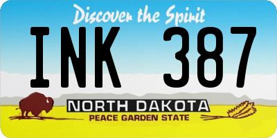 ND license plate INK387