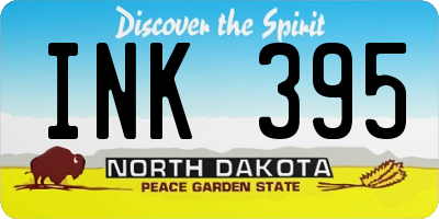 ND license plate INK395