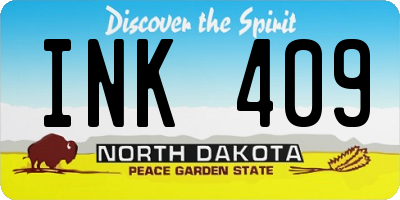 ND license plate INK409