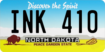 ND license plate INK410