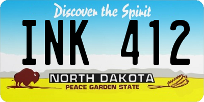 ND license plate INK412