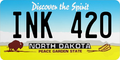 ND license plate INK420