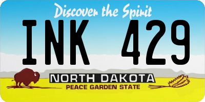 ND license plate INK429