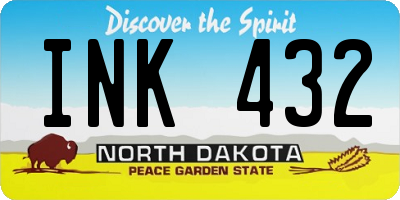ND license plate INK432