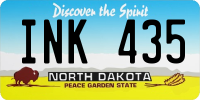 ND license plate INK435