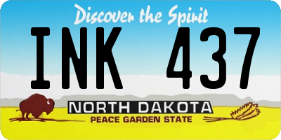 ND license plate INK437