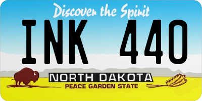 ND license plate INK440